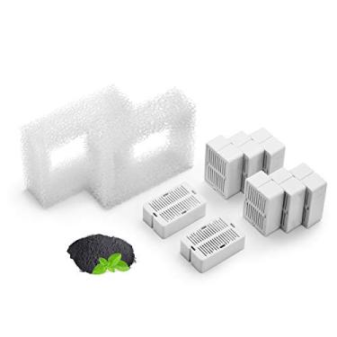 Imagem de Filtros de reposição para fonte de bebedouro de porcelana para cupcake | 8 filtros de carbono e 2 filtros de espuma