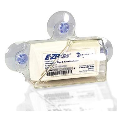 Imagem de Porta-cartão T-Rex EZ Pass/I-Pass para carro, segura firmemente no para-brisa do seu carro com 3 ventosas, transparente