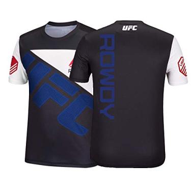 Imagem de Reebok Ronda Rousey UFC Men's Black Fight Kit Rowdy Nickname Walkout Jersey CB9394 (X-Small)