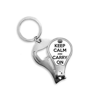 Imagem de Chaveiro abridor de cortador de unhas preto Keep Calm and Carry On