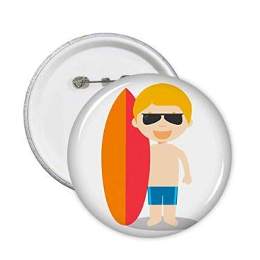 Imagem de Naked Surfing Australia Alfinetes de desenho animado Emblema de botão Decoração 5 peças