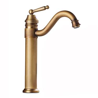 Imagem de LIDON Torneira para pia de banheiro torneira de banheiro antiga torneira da bacia pia do banheiro furo único torneira de banheiro alta para exterior, antigo B (cor: antigo A)