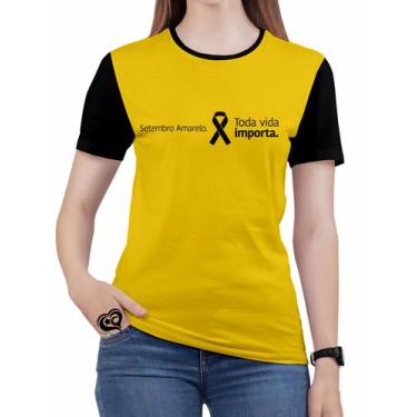 Imagem de Camiseta Setembro Amarelo Feminina Blusa - Alemark
