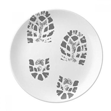 Imagem de Impressão de sapato, estilo moderno, placa de pôster decorativa, porcelana, salver, talheres, prato de jantar