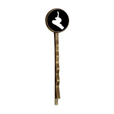 Imagem de Skateboarding Sport Black Jumping Outline Retro Metal Hair Bobby Pin Headwear