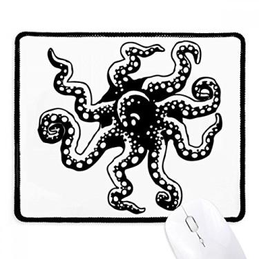 Imagem de Marine Life Octopus Black Illustration Mousepad Tapete de borracha para jogos