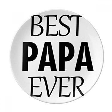 Imagem de Prato decorativo para o Dia dos Pais com citação Best Papa Ever
