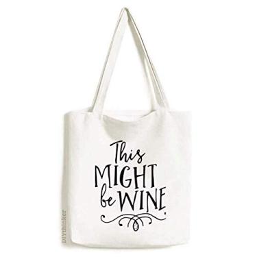 Imagem de This Might Be Wine Lace Design Bolsa sacola de compras casual bolsa de mão