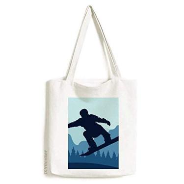 Imagem de Roupa de esqui com estampa esportiva de inverno e botas, sacola de lona, bolsa de compras, bolsa casual