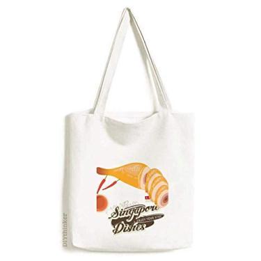 Imagem de Bolsa tradicional de lona de galinha hainanesa Singapura, Sacola Feminina de Compras Casual