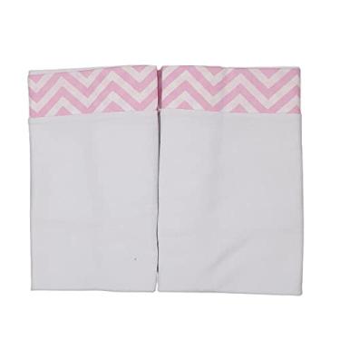 Imagem de Fronha Infantil Baby Deluxe 2 peças Malha Penteada 30x40cm Rosa Chevron