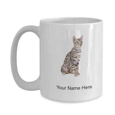 Imagem de Caneca personalizada de gato bengalado – Caneca de café para amantes de gatos de bengala – Caneca de café de 425 g