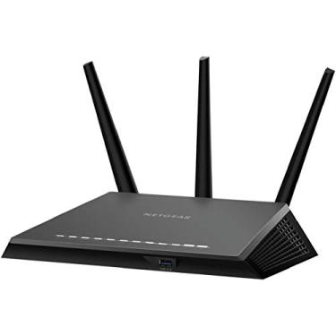 Imagem de NETGEAR Nighthawk Smart Wi-Fi Router (R7000) – Velocidade sem fio AC1900 (até 1900 Mbps) | Cobertura de até 1.800 m² e 30 dispositivos | 4 Ethernet 1G e 2 portas USB | Armor Security, Preto