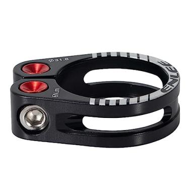 Imagem de Deevoka Braçadeira de de bicicleta Braçadeira de de bicicleta Acessórios de de liga de alumínio para bicicletas de estrada de montanha, Preto 31,8 MM