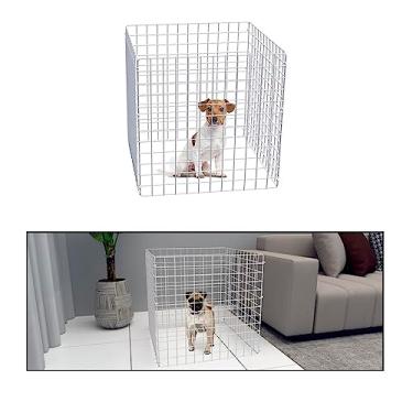 Imagem de Genérico Cercadinho para Cachorros Pequeno Médio Porte 60cm Altura Dobrável 4 Telas Branco