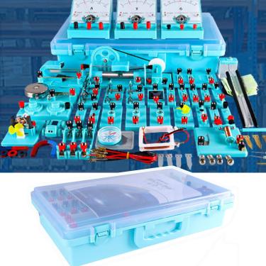 Imagem de LaboratóRios De FíSica Escolar Kit,98pcs BáSico De Aprendizado De Circuitos Circuitos De Descoberta E Experimentos De Magnetismo- Para CriançAs Eletromagnetismo Eletricidade Elementar,Blue