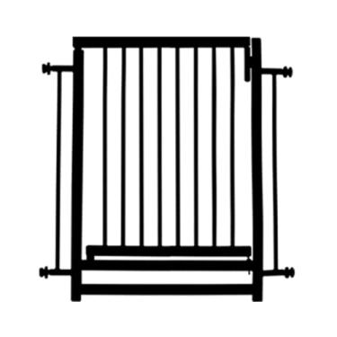 Imagem de Portão Grade para Porta Cachorros Pet Crianças Bebê Reforçada 80cm Linha Premium (Preto) - E-FCS Store