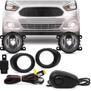 Imagem de Kit Farol de Milha Ka 2015 2018 C/Moldur e Botão Alternativo preço Amazon black