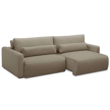 Imagem de sofá 4 lugares retrátil e reclinável siena veludo amêndoa