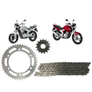 Imagem de Kit Relação Coroa Pinhão Corrente Transmissão Nakata Honda CBX 250 Twister 2001 A 2008 