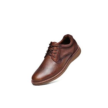 Imagem de Arkbird Sapato social masculino casual moderno tênis masculino de couro sapatos casuais de negócios sapatos masculinos marrom, Marrom, 10.5
