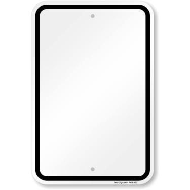 Imagem de SmartSign Placa de metal "Blank Border Parking" de 45,7 x 30,5 cm, composto de alumínio de 120 mm (ACM), material reflexivo de grau de engenheiro, preto e branco