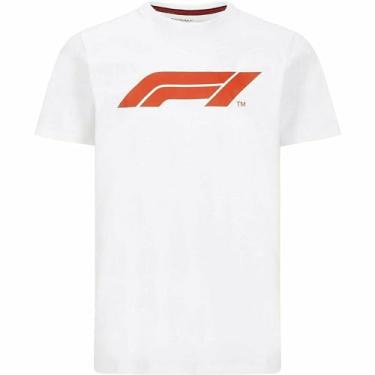 Imagem de Camiseta masculina Formula 1 Tech Collection F1 com logotipo grande preto/cinza/branco/azul-marinho/vermelho, Branco, Large