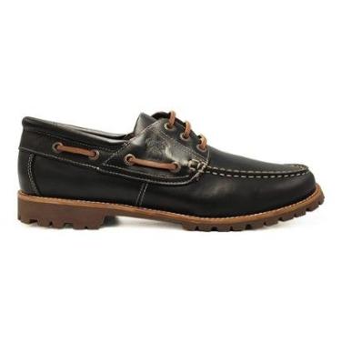 Imagem de Sapato Samello Bulldog New Barão Masculino Tratorado Couro Preto Smooth-Masculino