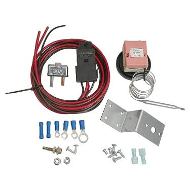 Imagem de Kit de fio de relé de controle de termostato de ventilador de radiador elétrico ajustável de 12 V compatível com carro Truc