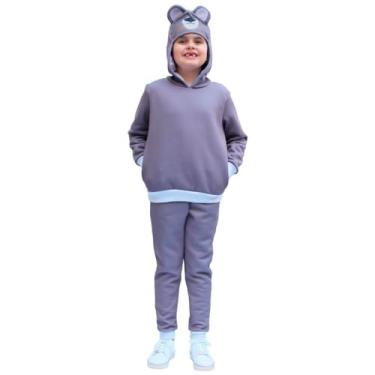 Imagem de ISABB, Conjunto Moletom Urso Com Touca Máscara - Isabb Tamanho:BEBÊ - GG - 8 A 12 MESES