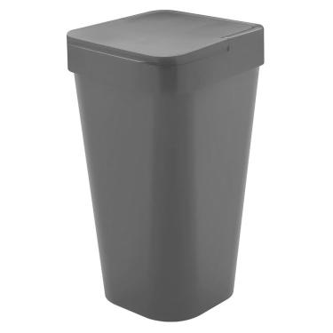 Imagem de Lixeira Izzy 15 Litros Cesto de Lixo Para Banheiro Cozinha Escritório Cinza Escuro - LX315CHF Ou