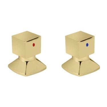 Imagem de Kit com 2 Acabamentos Para Registro C46 Água Quente/Fria GO5246 Ducon Metais Gold