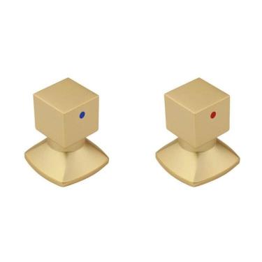 Imagem de Kit com 2 Acabamentos para Registro C46 Água Quente/Fria Ducon Metais Gold