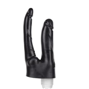 Imagem de VIBRADOR DUPLO 17CM COR BEGE (PRETO)