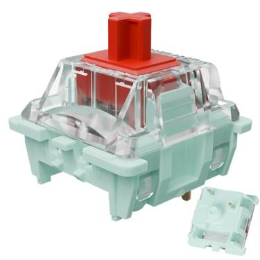 Imagem de Interruptor de teclado vermelho linear pré-lubrificado série Jade Gateron, interruptor de mola dupla de 3 pinos 45gf, para teclado mecânico MX Gaming (vermelho jade, 108 peças)