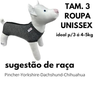 Imagem de Roupa cirurgica roupa pet pos castração para cachorro Unissex (Tamanho 3)