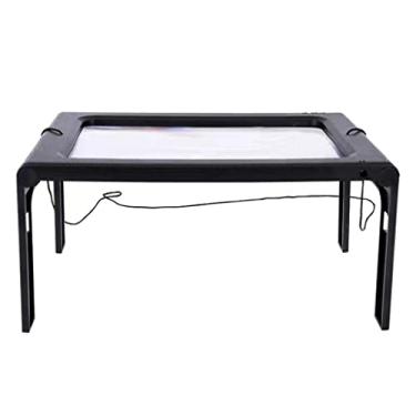 Imagem de Generic Lupa grande com luz de LED, ampliador de leitura retangular portátil dobrável para mesa com iluminação de LED, lupa de leitura retangular portátil para baixa visão, idosos