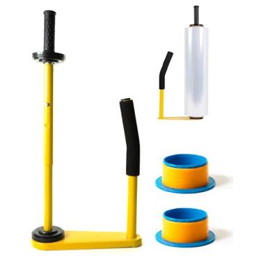 Imagem de XQUZITE Dispensador ajustável de filme elástico e plástico – Alça retrátil para rolos de 45,7 cm e 50,8 cm – Caixas e máquina de embalagem de paletes para uso industrial, comercial e doméstico