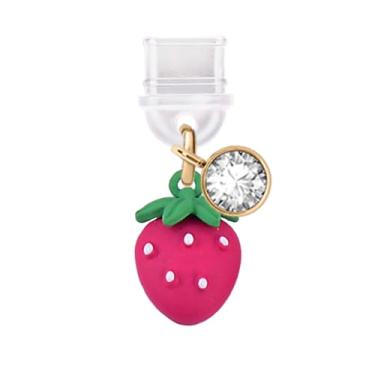 Imagem de ELISE & FONDA TP338 Porta de carregamento USB tipo C, plugue antipoeira, pingente de celular Little Strawberry para Samsung/OnePlus/Xiaomi/oppo Android iPhone 15/16 (rosa), approx.1.1 cm (L) x 0.5 cm
