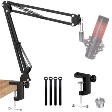 Imagem de Braço de microfone QuadCast Boom, braço de microfone para HyperX QuadCast SoloCast Blue Yeti Fifine AM8 e a maioria dos microfones, mesa com suporte de microfone com adaptador de 9,5 cm a 1,5 cm