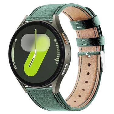 Imagem de DEALELE Pulseiras de substituição de couro impressas de 20 mm compatíveis com Samsung Galaxy Watch 6/6 Classic/5/5 Pro/4/4 Classic/3 de 41 mm/Active 2, 20mm, Couro
