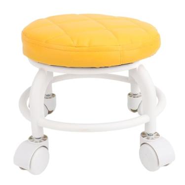 Imagem de Tamborete Plástico do Rolamento do Assento do Rolo Baixo da Capacidade de 300lbs, Assento Giratório de Baixa Altura de 360 ​​graus Com Roda Silenciosa para o Escritório, Garagem,