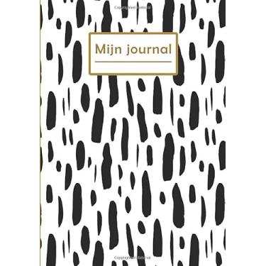 Imagem de Mijn journal: Puntraster (dotted) notitieboek, 150 pagina's, A5 formaat, zachte kaft. Zwarte strepen op witte achtergrond