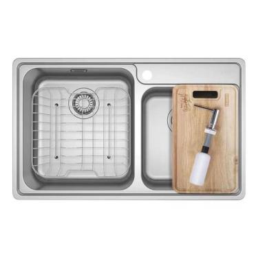 Imagem de CUBA FRANKE DUPLA DE SOBREPOR BELL 620-42-35 86x48CM C/ACESSÓRIOS 1531