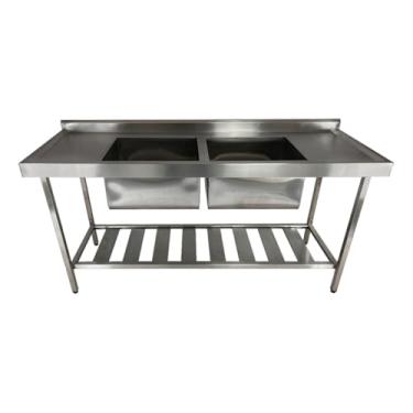 Imagem de Pia De Inox Industrial 160x60x90 Cm Cuba Esquerda Nortinox
