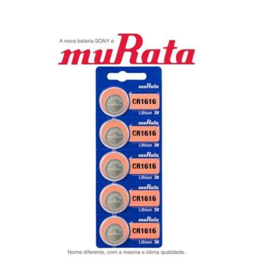 Imagem de 5 Baterias Murata CR1616 DL1616 ECR1616 Célula de Moeda de Lítio de 3V