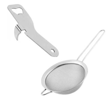 Imagem de Peneira e Abridor de Garrafa Lata Em Aço Inox Para Cozinha Profissiona