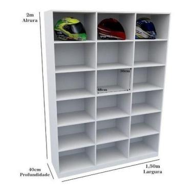 Imagem de Armário Colmeia M5 Expositor Capacetes (loja Moto) Mdp - VETORIAL MÓVE