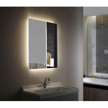 Imagem de Espelho lapidado bisotê iluminado com LED Frio - 40x50cm - Woodglass