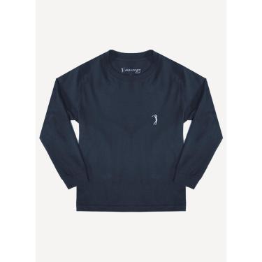 Imagem de Camiseta Aleatory Infantil Lisa Manga Longa Freedom Marinho-Masculino